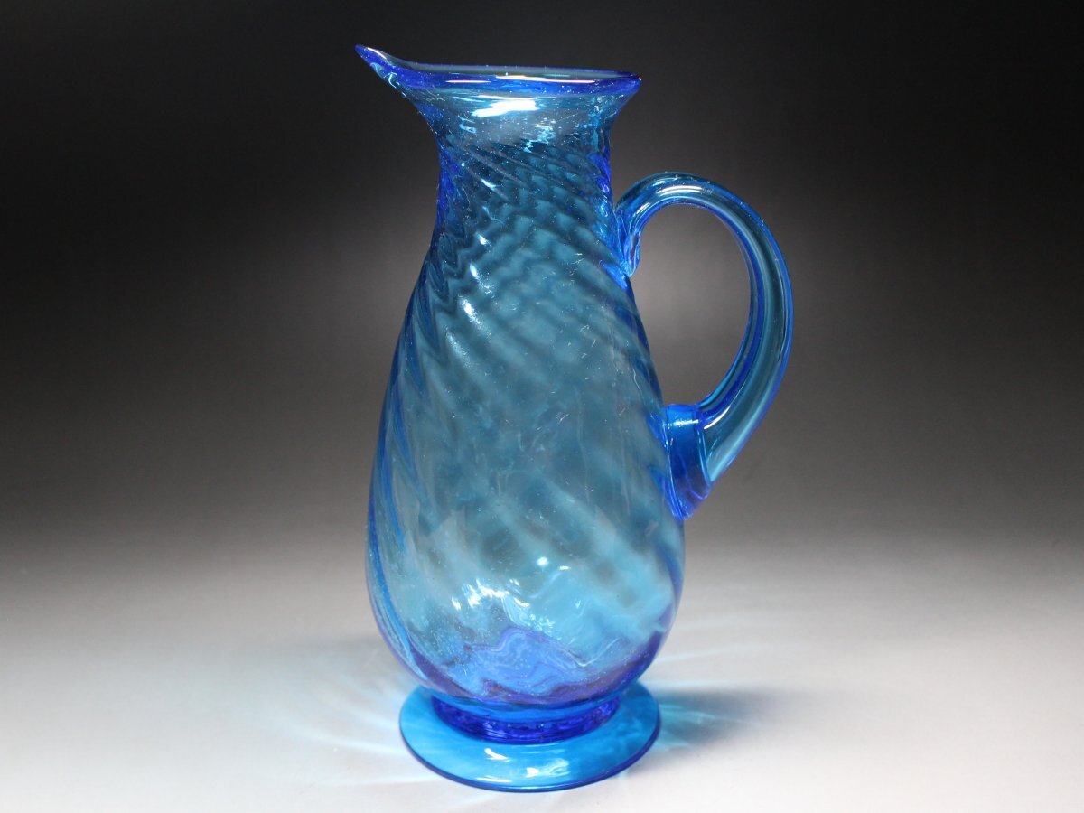 倉敷ガラス 小谷真三 花瓶 小谷ブルー ビンテージ 倉敷ガラス 小谷真三