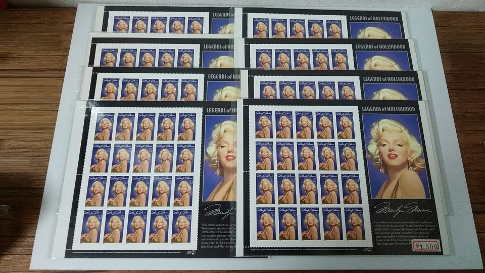 3079 外国切手 世界人気女優 マリリンモンロー 小型シート 2種 3079