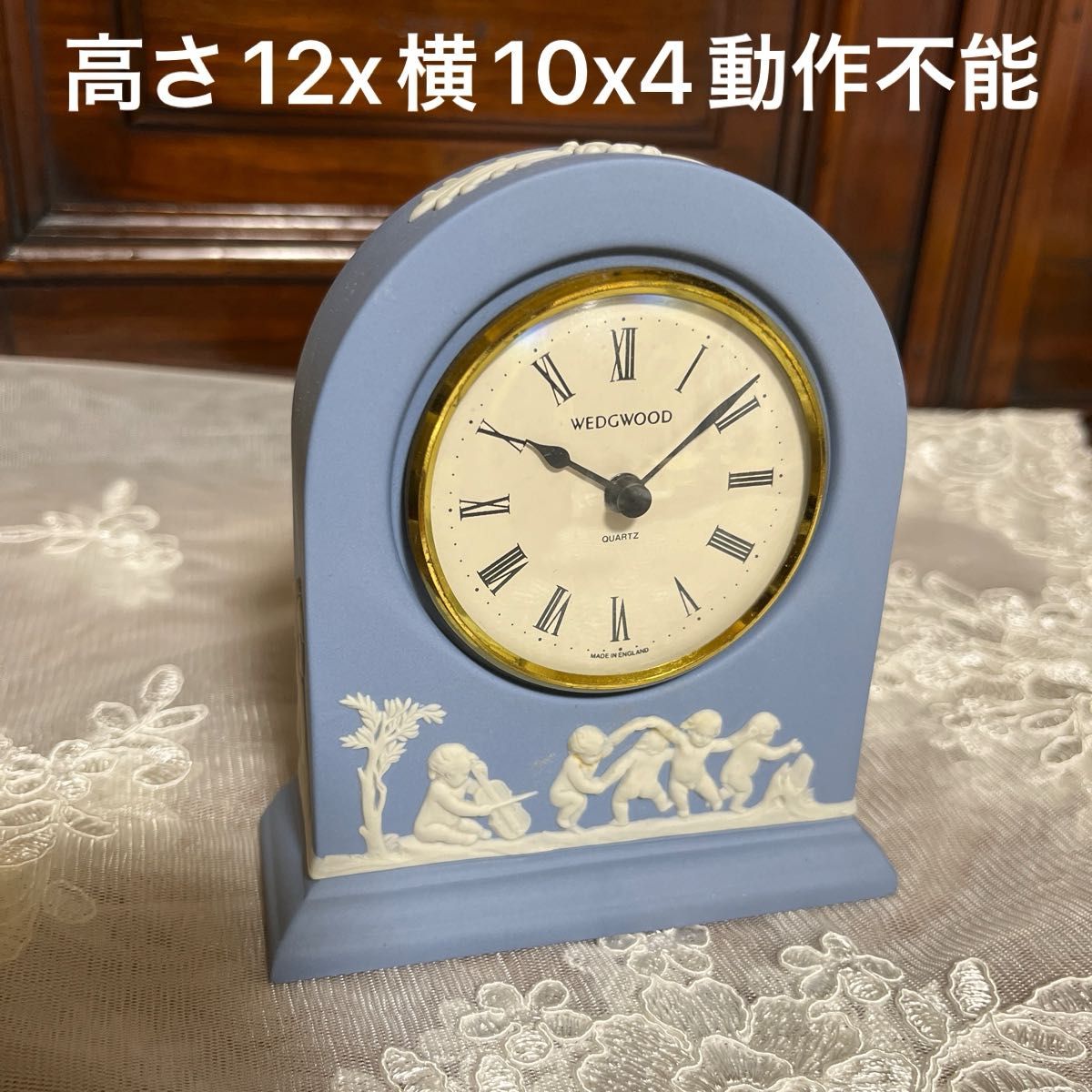 MM】ウェッジウッド WEDGWOOD スウィートプラム 置時計 ホワイトドーム