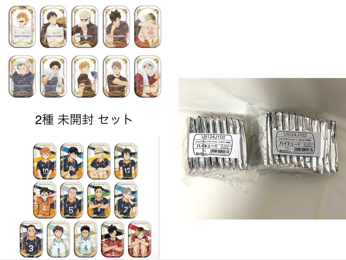 ハイキュー!! スクエア缶バッジ おすわり クールダウン 2種 セット