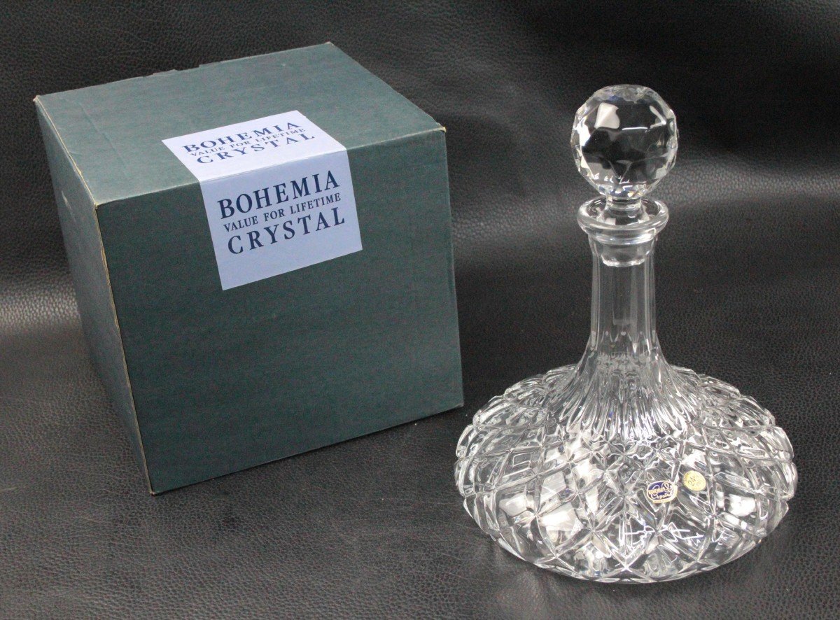 ボヘミアガラス デキャンタ 1930年代西洋 アンティーク クリスタル