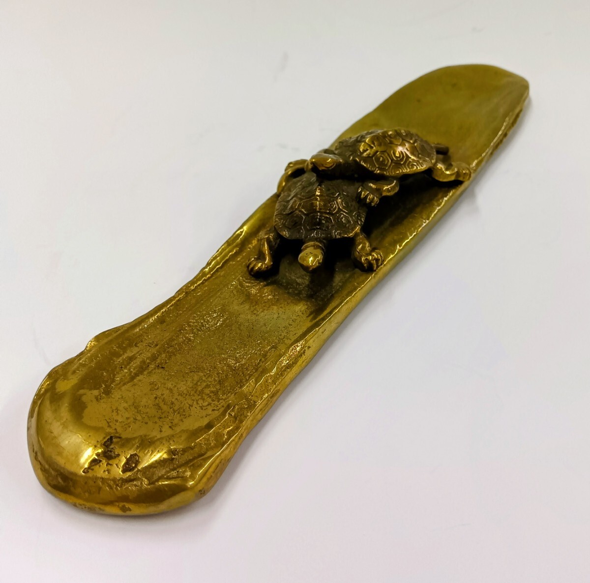 書道具 古鉄製 金工細工文官立像 文鎮置物 オブジェ 書斎飾☆時代物