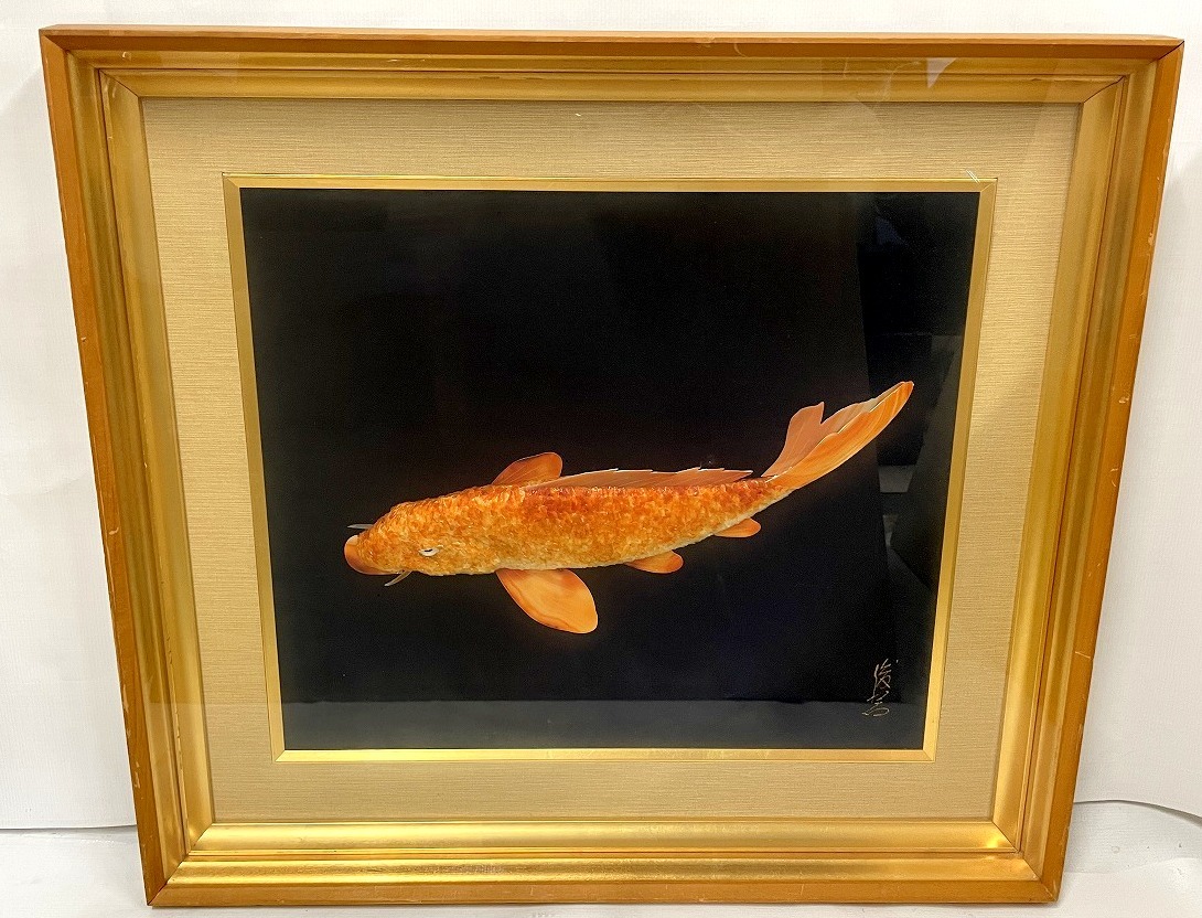 錦鯉 絵画 額入り 楽天市場】佐藤晋伍 「 金運大昇鯉 」 日本画 色紙絵