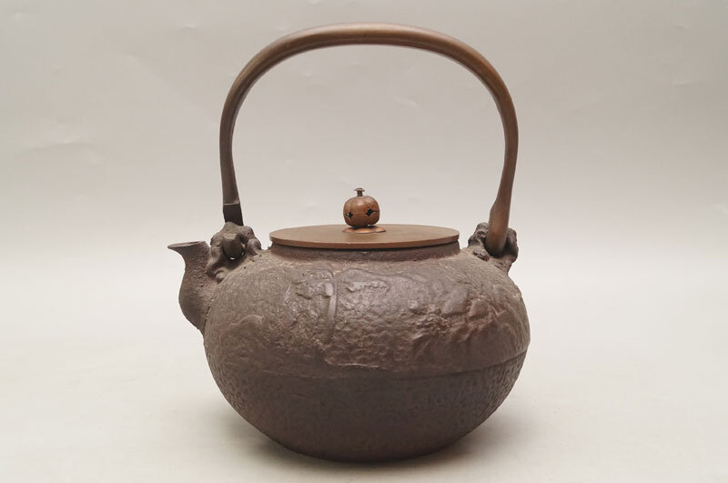 鉄瓶 日本亀文 亀文堂 鉄瓶 湯沸銀瓶純銀煎茶道具急須茶托茶道具古美術