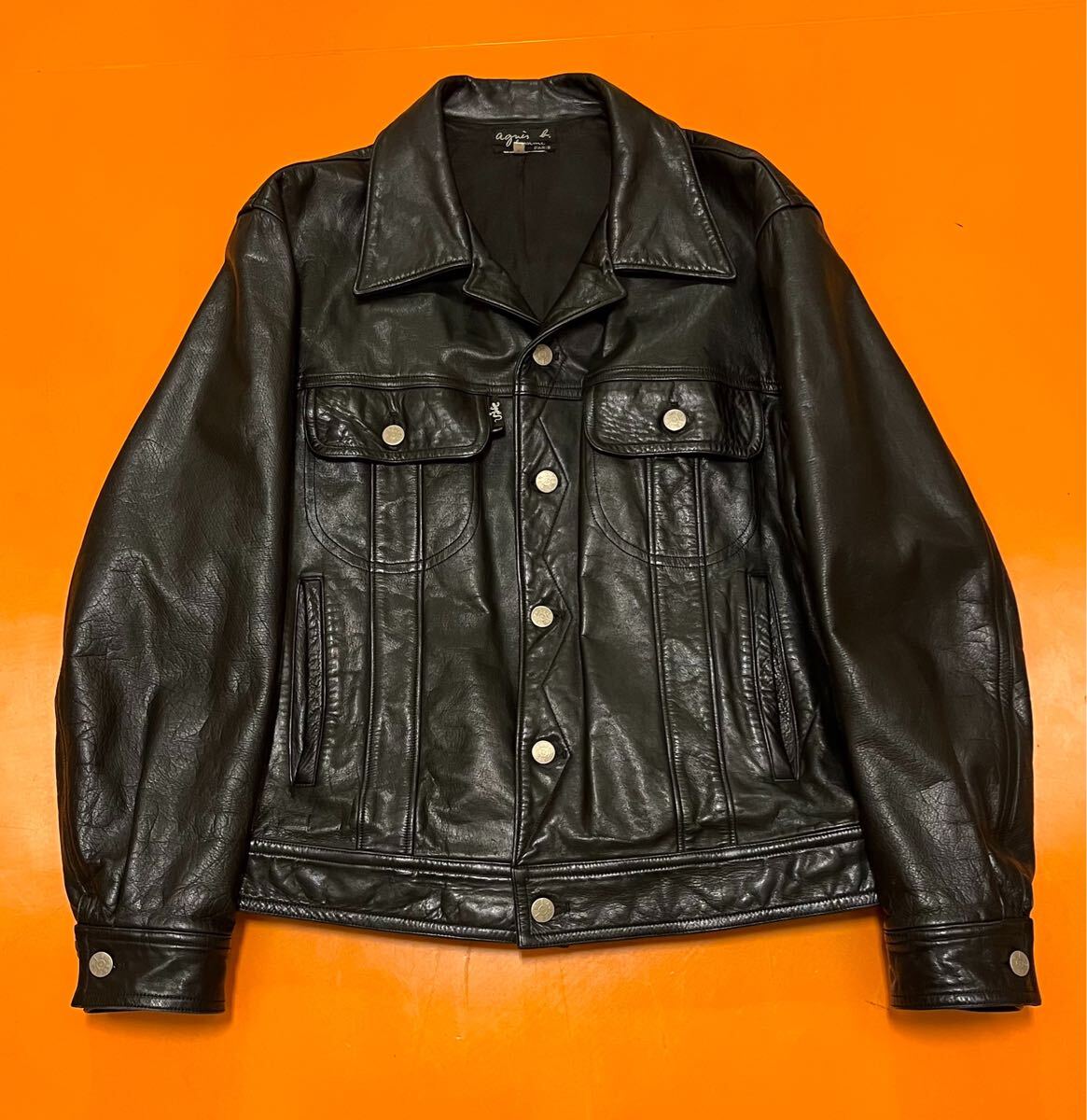Yahoo!オークション -「agnes b レザー ジャケット」の落札相場・落札価格