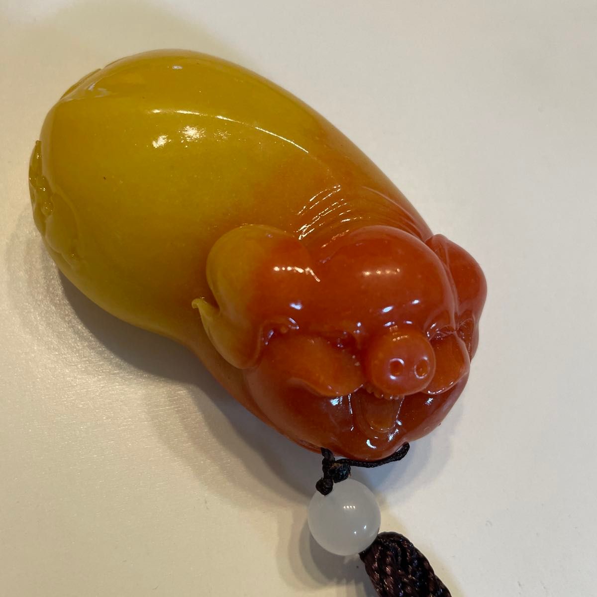 和田玉 聖獣 貔貅 金運財運開運風水 手彫り 天然石 旧家蔵出し 厚重