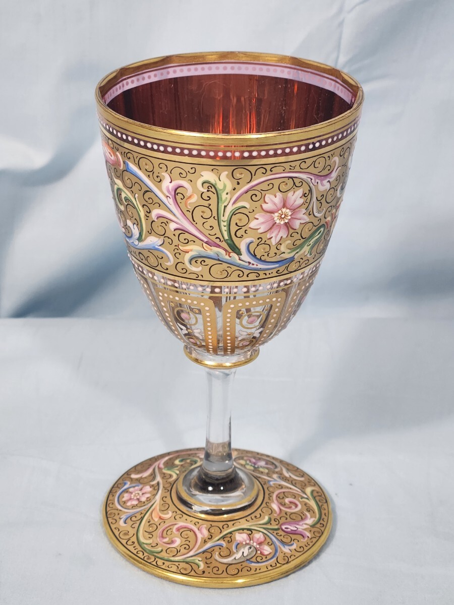 ビンテージ イタリア ベネチアングラス 金彩コンポート 直径㎝ 高さ