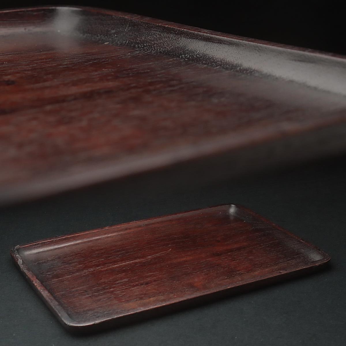 中国 唐木紫檀製 無垢刳り貫き 煎茶盆 香盆 V R5875 【公式通販】
