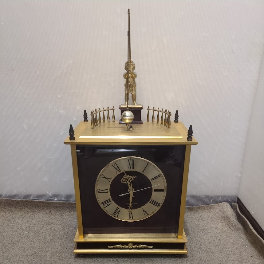 難あり】 シチズン 水晶時計 リズムクォーツ 大型 置時計 44×35cm 難