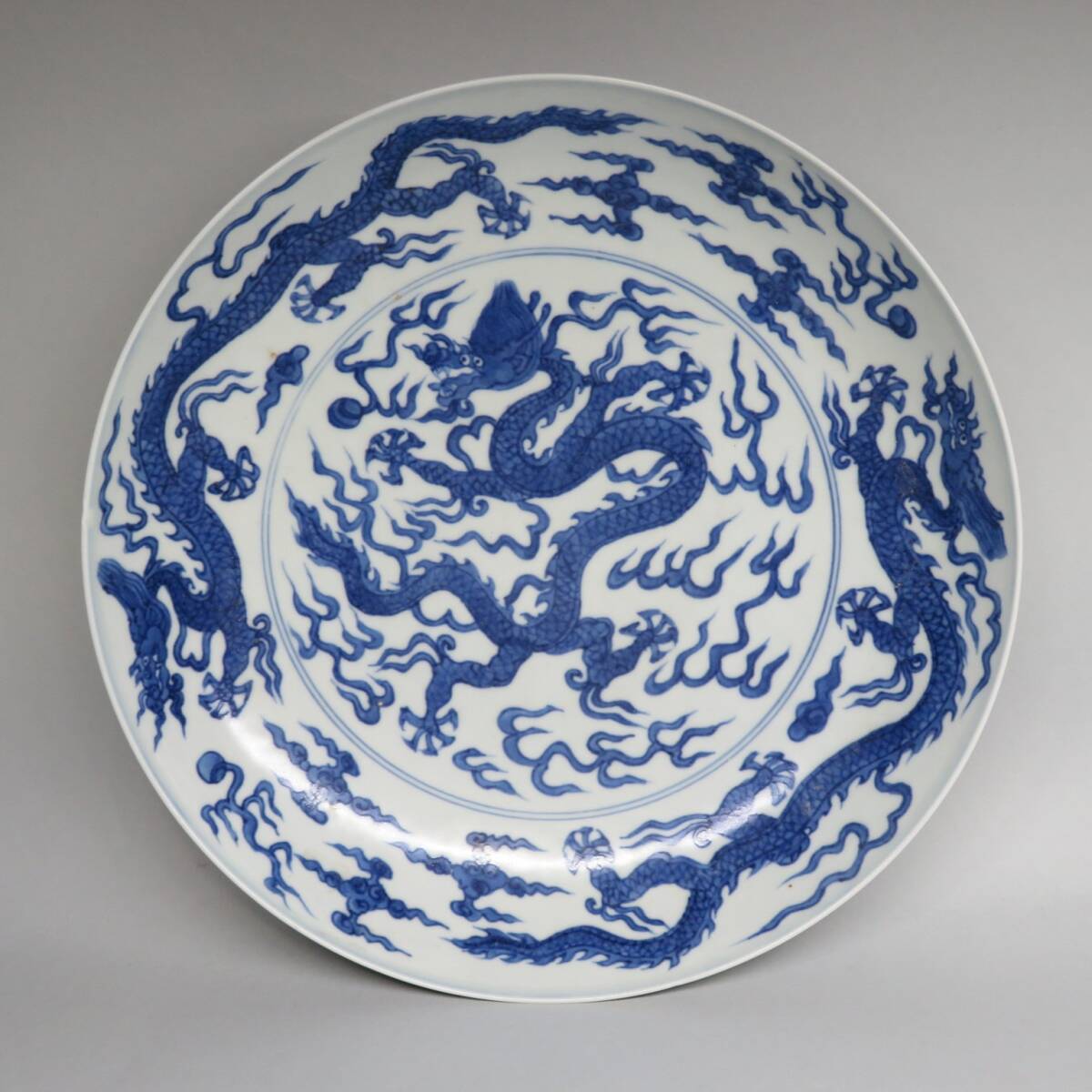 大明嘉靖年製 時代物 中国 古い水差し 手描き 高さ29㎝ 大明嘉靖年製