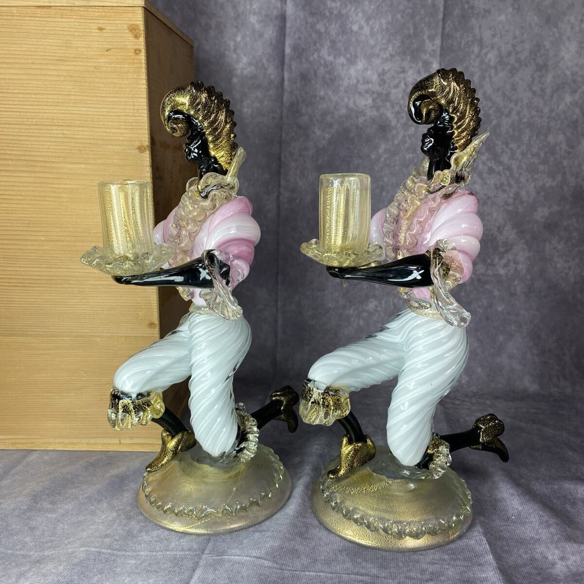 ムラーノガラス ガラスの靴 murano オブジェ サインあり ムラーノ