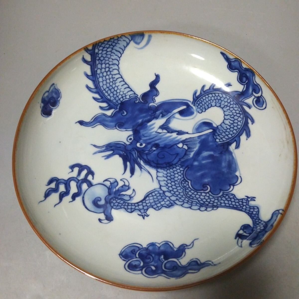 中国 明時代 染付仕女紋小皿 送料込み0908 中国 明時代 染付仕女紋小皿