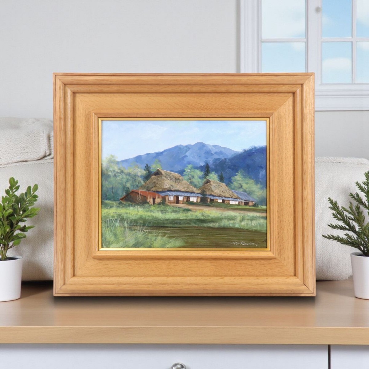 茅葺屋根の家屋 油絵 アンティーク ヴィンテージ2025年最新】Yahoo