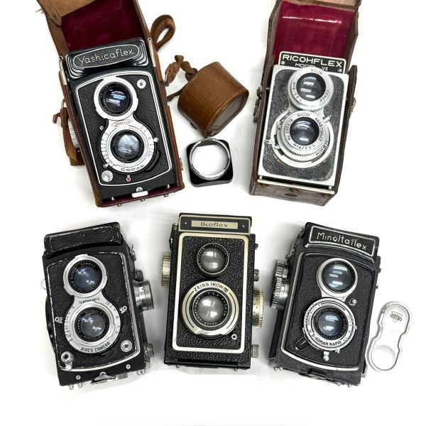 YashicaFlex 二眼レフカメラ レザーケース付き動作未確認 ☆動作未確認