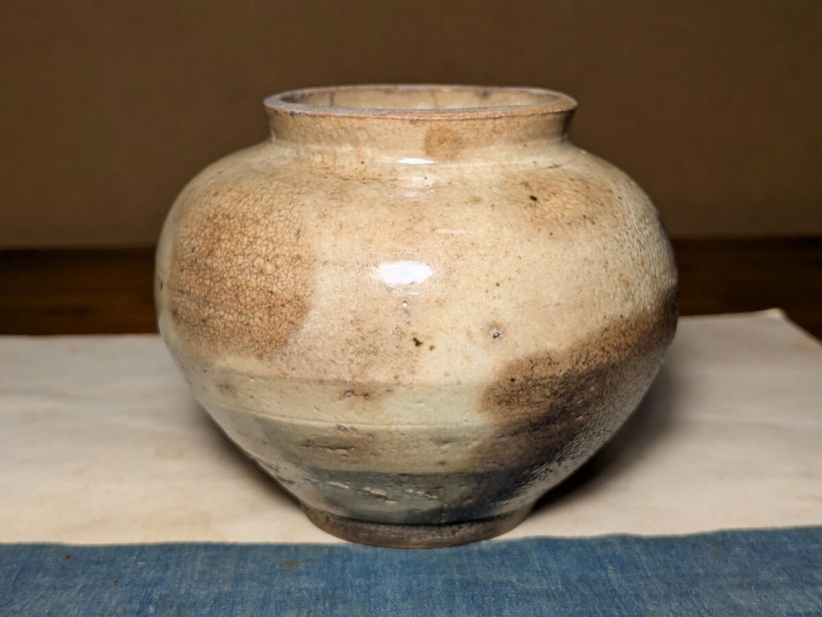 李朝 白磁 小壺 古玩 アンティーク 朝鮮陶器 李朝白磁小壺古玩アンティーク