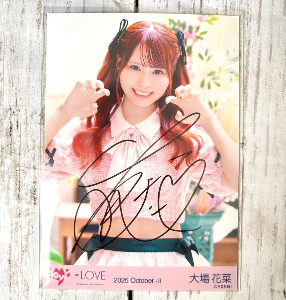 野口衣織 直筆サイン ラブソングに襲われる ピンクニット 野口衣織