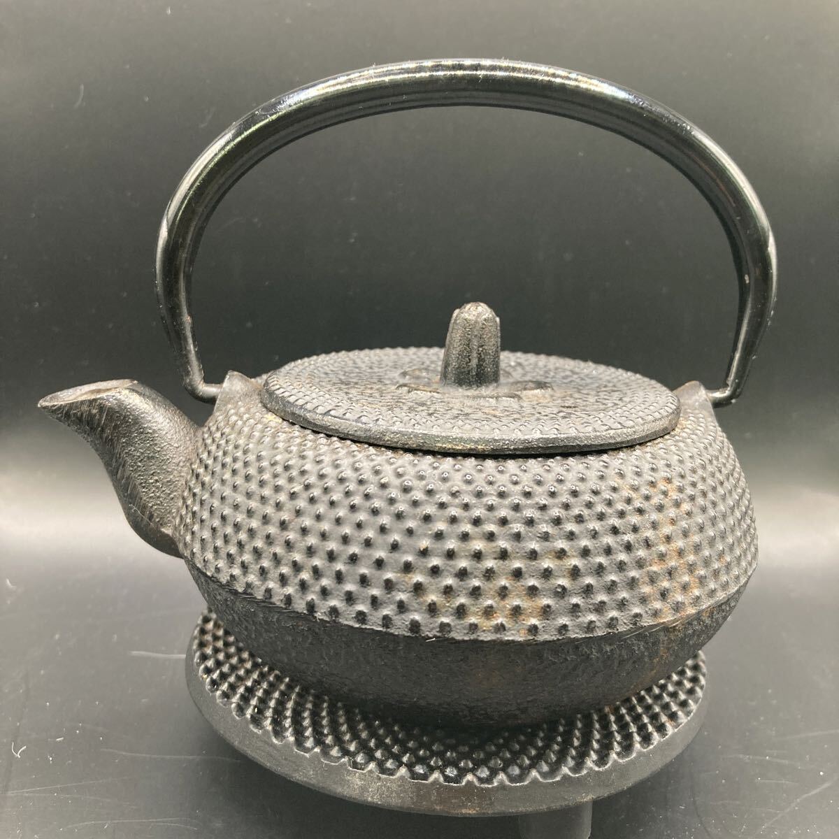 煎茶器 煎茶道具 鉄瓶 急須 350ml 小鉄瓶 瓶座 瓶台 【新品未使用