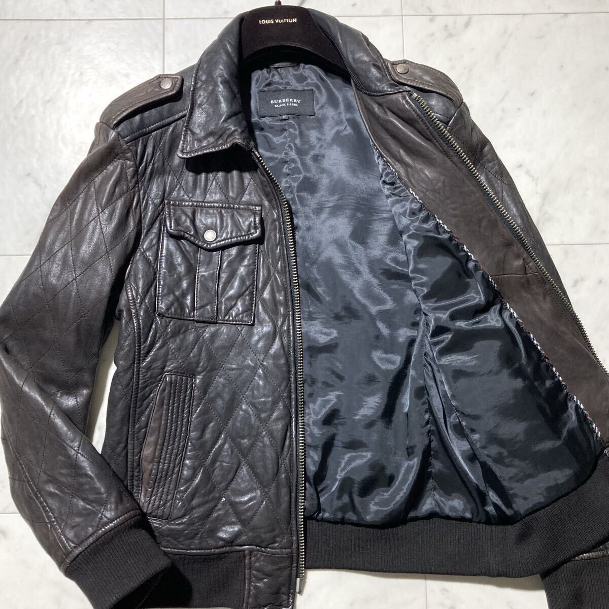 Yahoo!オークション -「burberry black label レザーライダース」の