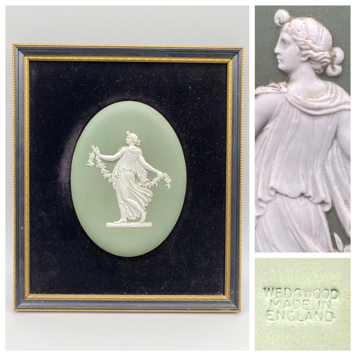 ウェッジウッド ジャスパー グリーン 陶板 プラーク ウエッジウッド