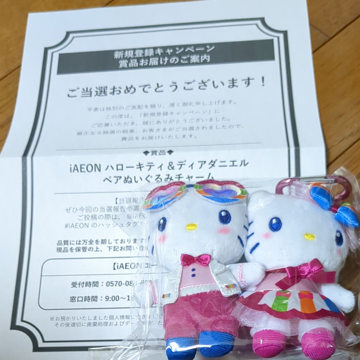 iAEON ハローキティ&ディアダニエル ペアぬいぐるみチャーム｜Yahoo