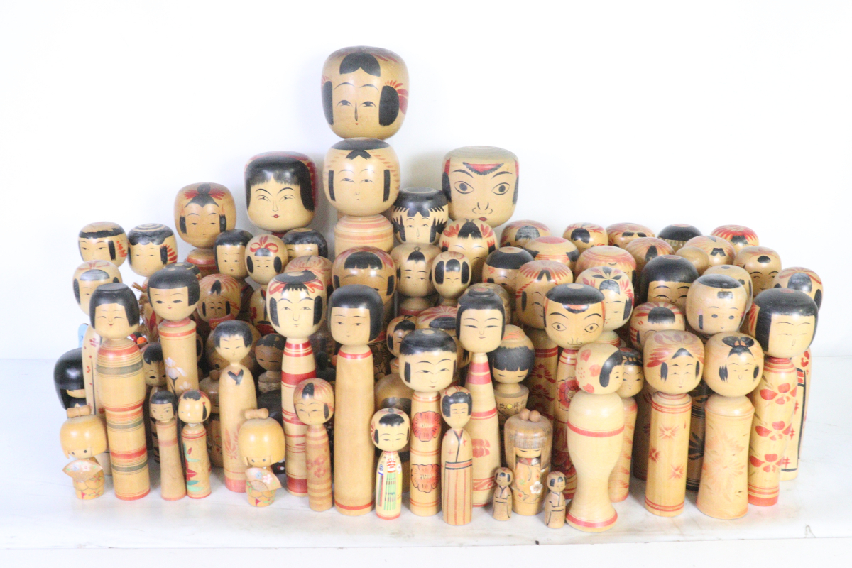 こけし18体 伝統的なこけし人形18体セット 昭和レトロ 創作小芥子