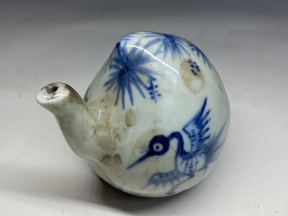 中国 水滴 青磁 蛙 かえる 書道具 骨董 古玩 墨 筆 硯 中国 硯 2 書