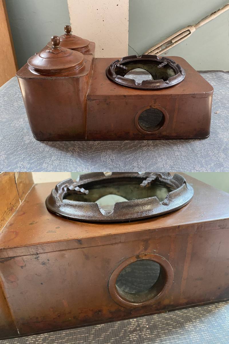長火鉢、銅燗炉セット ☆レトロ☆ 時代 銅製 銅壷 燗銅壺 酒
