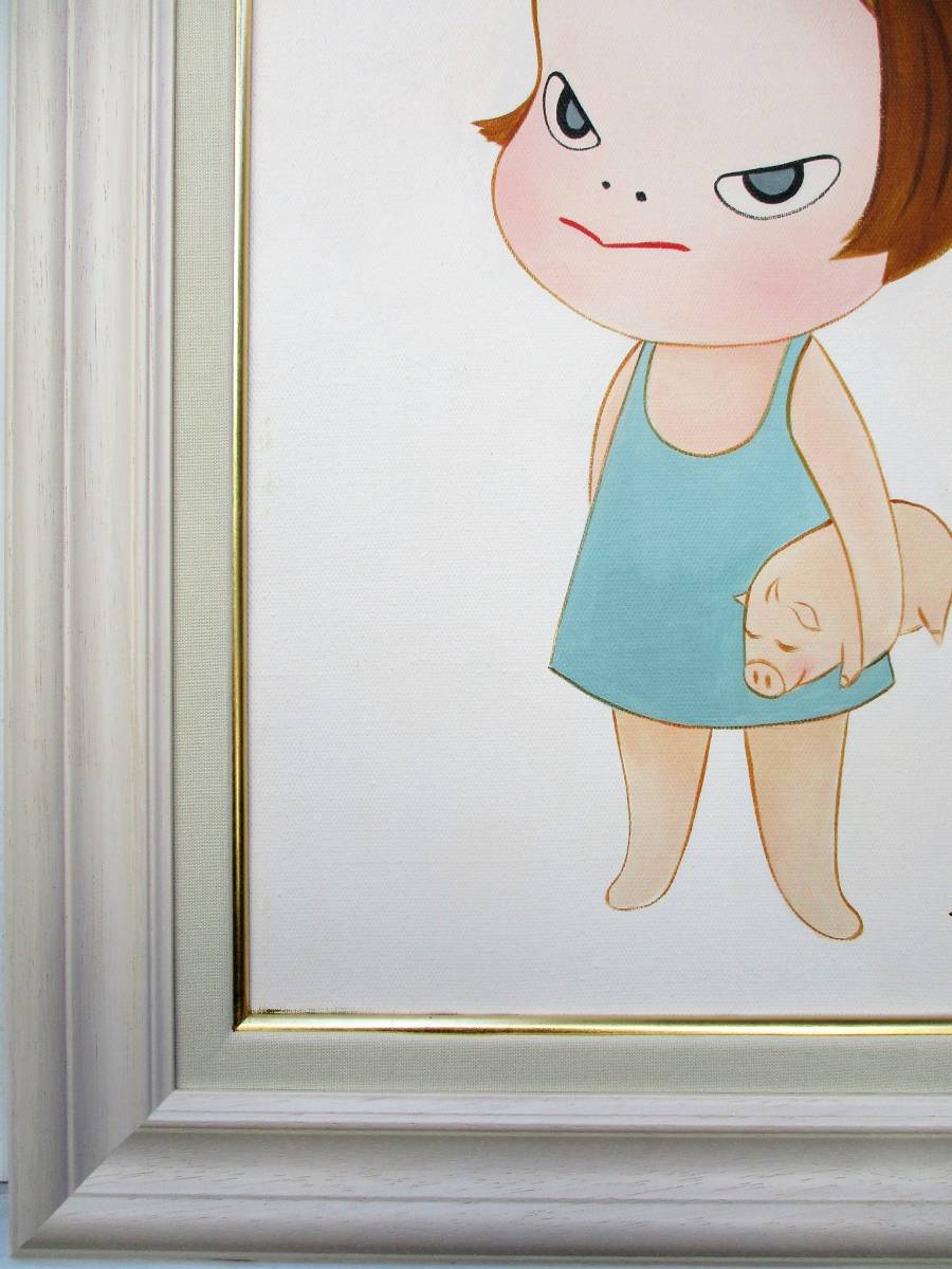 油絵 みーちゃん様専用確認 頭に花をのせた豚