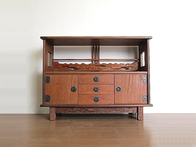 世界遺産 屋久杉飾り棚 茶棚/リビングボード/サイドボード/伝統工芸