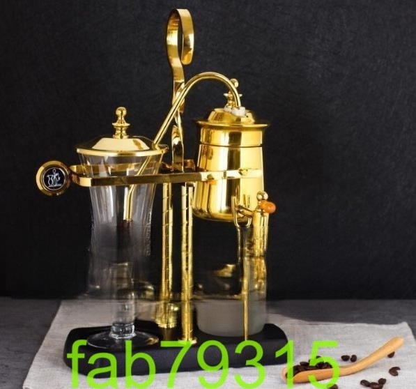 ベルギーコーヒーメーカー 横式 ゴールド サイフォン式コーヒー