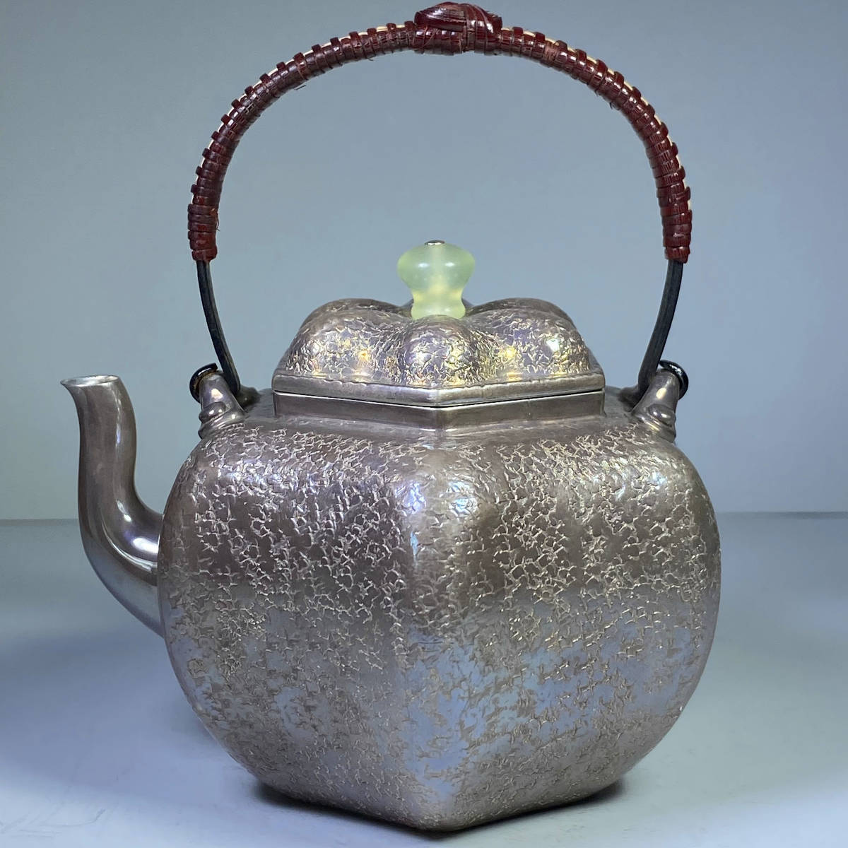 純銀製 急須 菊摘 銀瓶 煎茶道具 湯沸 純銀保証 純銀製 宮本謹製 湯沸