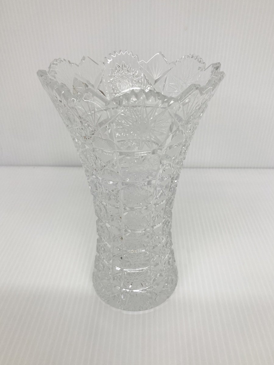 花瓶 ハンドカット crystal maia glass 箱付き クリスタル