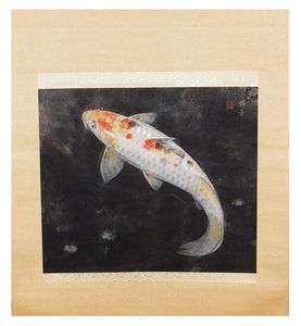 利倉群青鯉肉筆F10