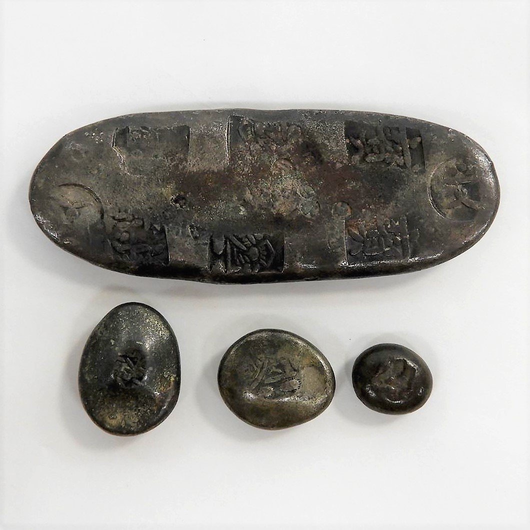 1円～ 古銭 元文丁銀/天保 文政 他 豆板銀 計4点 y211-1734876【