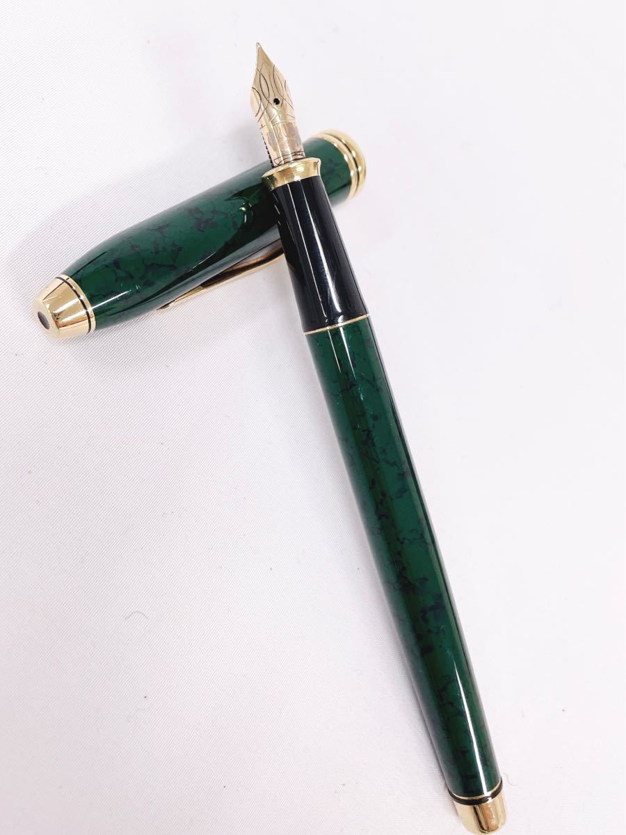 CROSS クロス タウンゼント グリーンマーブル 万年筆 14K 筆記体ロゴ