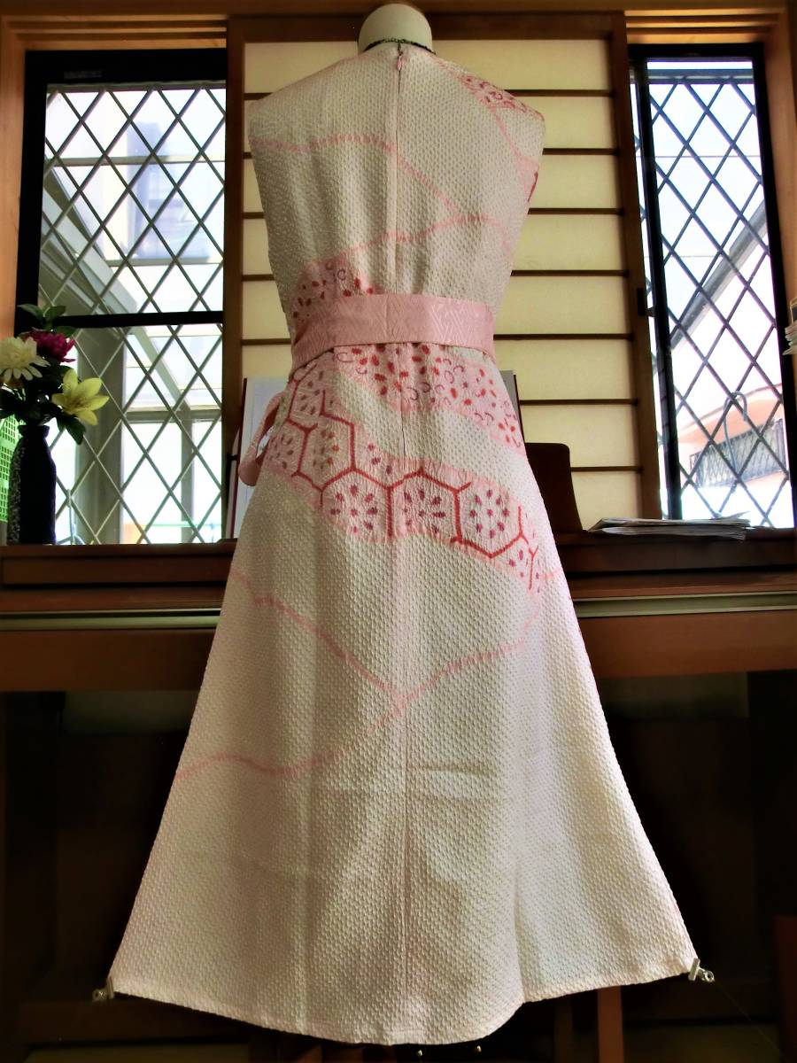 着物リメイクワンピース総絞り ◇着物リメイク◇総絞りノースリーブ