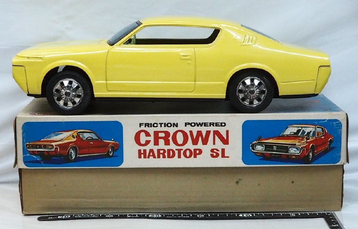 アオシン トヨタ クラウンHT SLパトカー電動走行tinブリキtoy箱付car