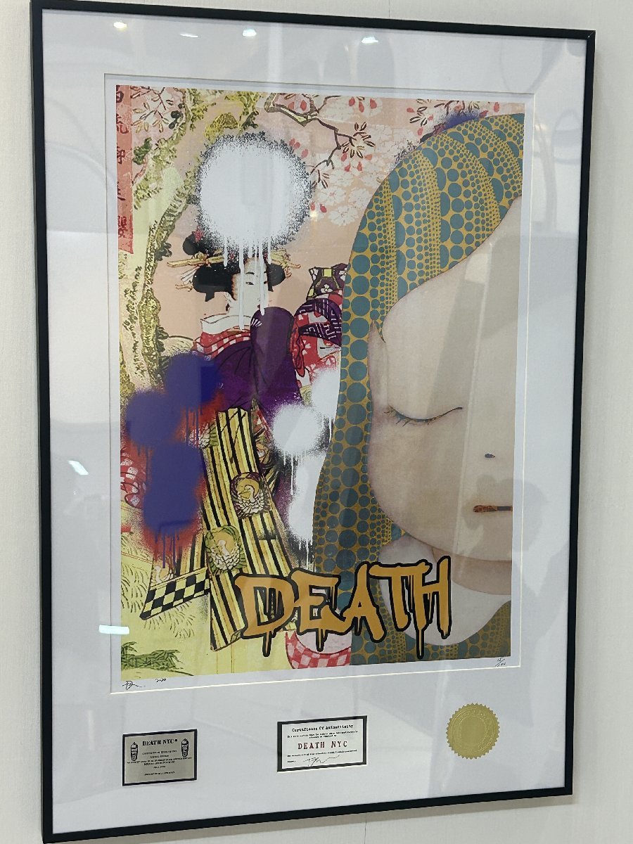 額込 DEATH NYC 額付き 世界限定100枚 アートポスタ バンクシー BANKSY