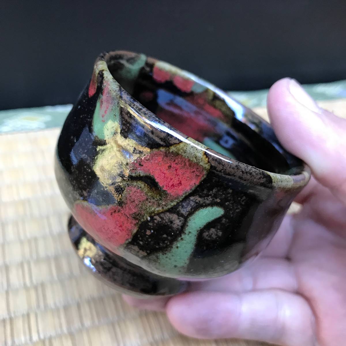 佳香】河本五郎 灰釉茶碗 共箱 仕覆 柱 茶道具 本物保証 Yahoo