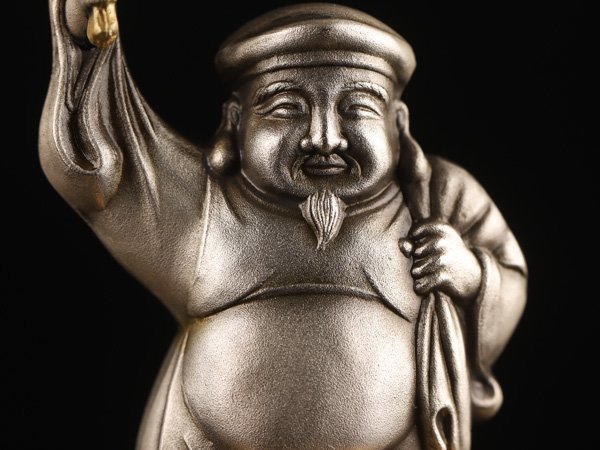 流 美術品 銀製 恵比寿大黒置物 ケース付 KJ401(銀製)｜売買された