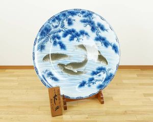 神右衛門 染錦 古伊万里絵 三尺 特大 大皿 宝右衛門 神右衛門 染錦 古