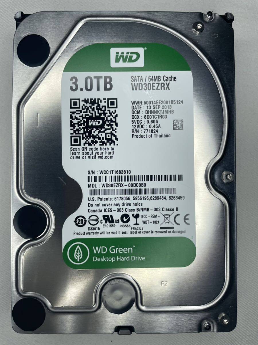 正常] 使用時間少 WD30EZRX 3TB HDD 全域検査済 中古パーツ3.5 SATA 3TB 1