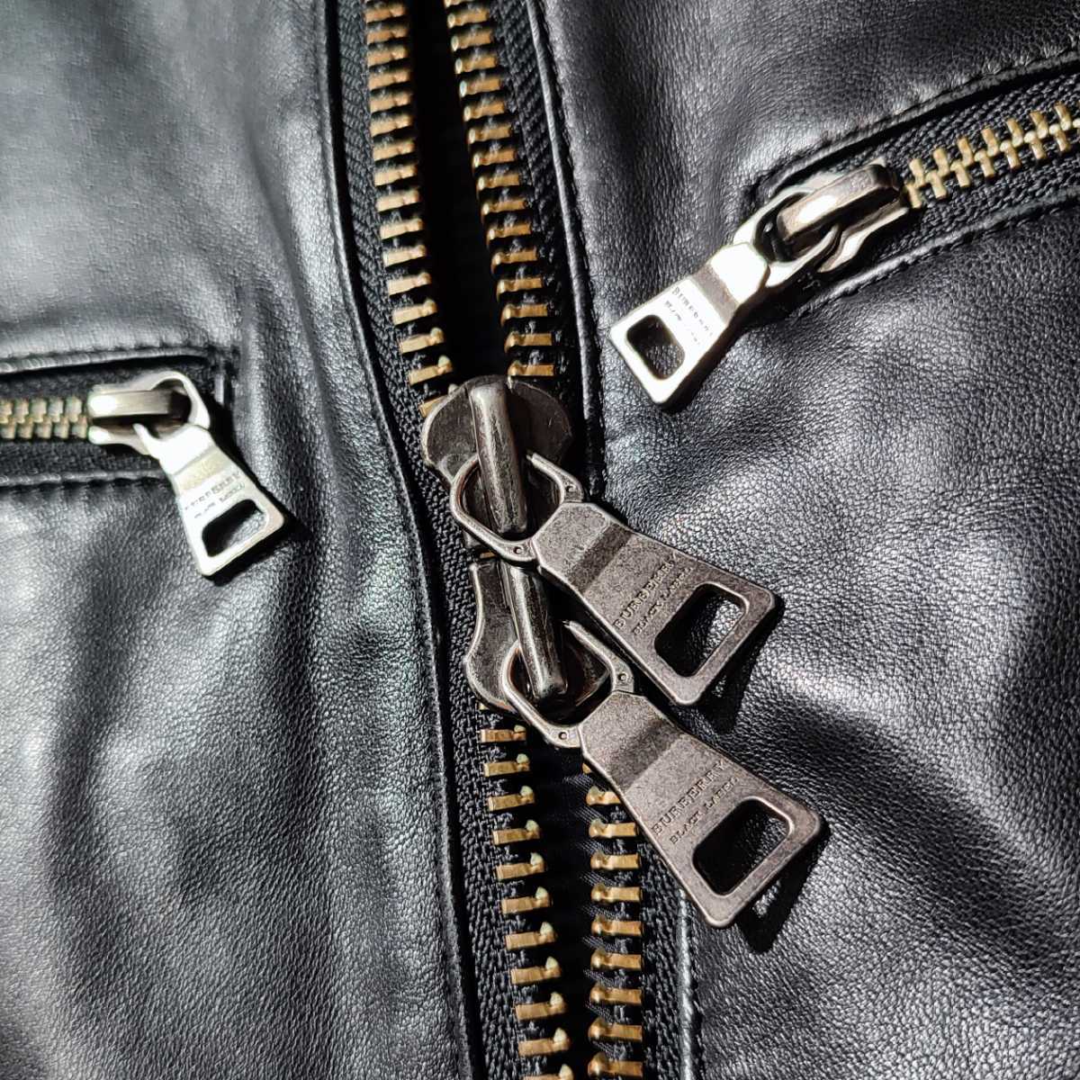 BURBERRY BLACK LABEL 極上ラムレザージャケット ノバチェック