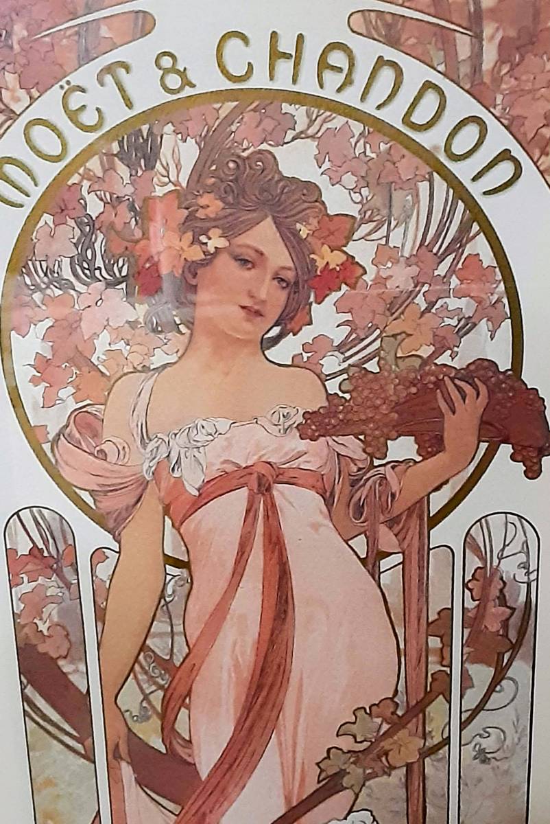 ◇アルフォンス・ミュシャ 絵画 H70cm モエ・エ・シャンドン