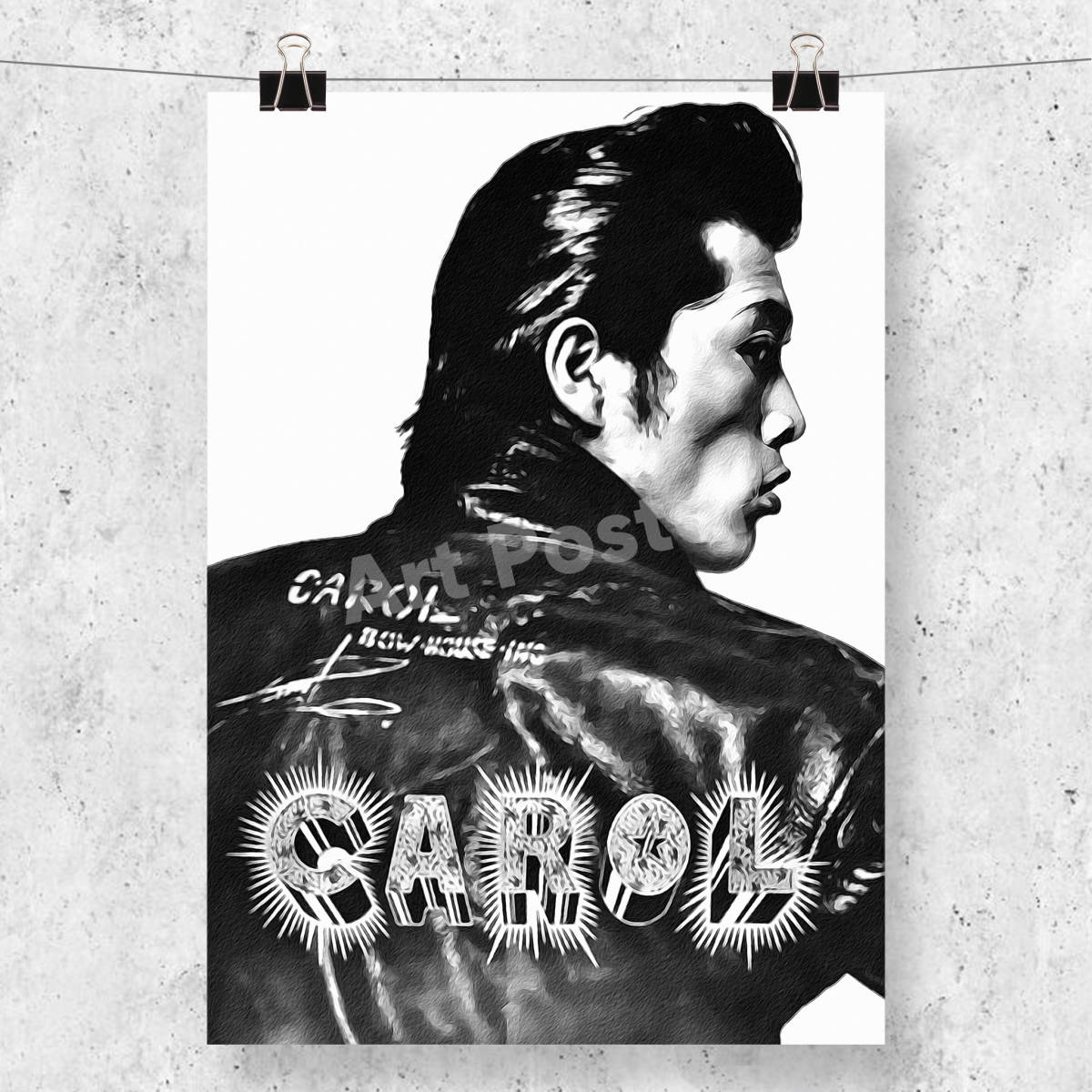 CAROL キャロル バンド 矢沢永吉 E.YAZAWA ポスター モノクロ