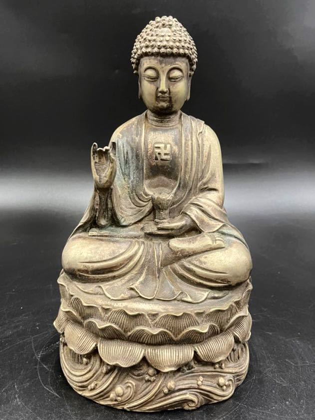 中国美術 釈迦如来 座像 仏像 銅 銀製 仏教美術 高さ(仏像)｜売買され