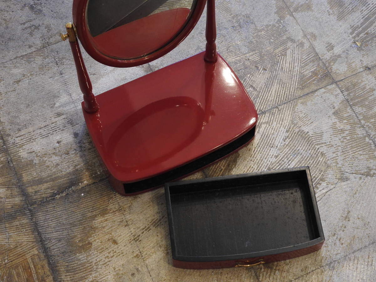 80s ミッドセンチュリースペースエイジレトロポップ赤金属ミラードレッサー