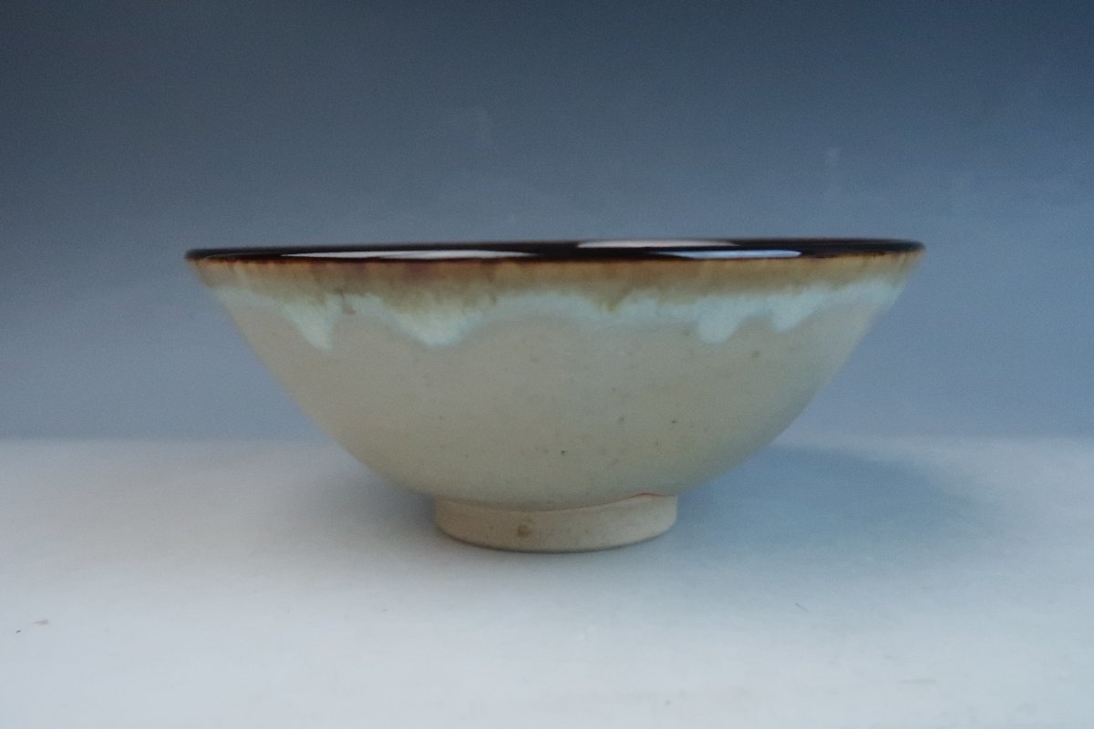 膳所焼 淡海ぜぜ 陽炎園 掛分 平茶碗 夏茶碗 抹茶碗 無傷