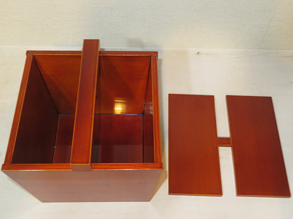 伝統工芸 飛騨春慶塗 曲水指 茶道具 紙箱付 伝統工芸 飛騨春慶塗 曲水