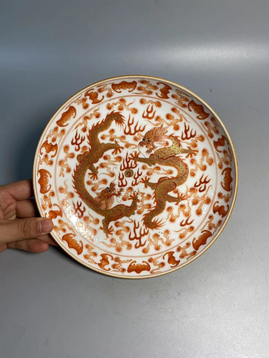 煎茶道具 中国唐物 古錫茶托 浄足銘 花に虫図染